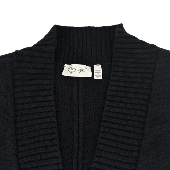 ANTHROPOLOGIE by RD STYLE Open Front Cardigan in Black S - Picture 6 of 11